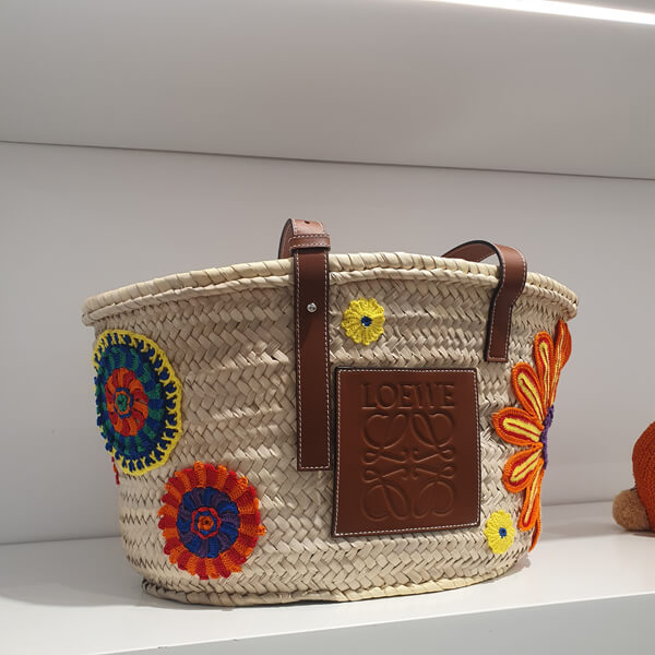 ◆VIPセール◆ロエベBASKETFLORAL ロエベ かごバッグ コピー ラフィアLarge 327.02FS81